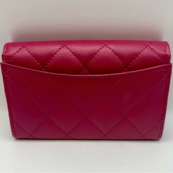 Rare HTF Chanel Wallet Pink 2022 Interlocking CC Wallet Snap Pink Chanel Wallet - Picture 2 of 11